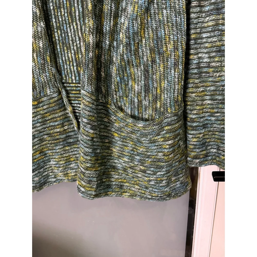 J.Jill Textured Open-Front Cardigan – Multi Green/Blue/Yellow – Size M - Picture 4 of 7